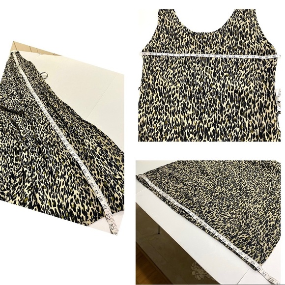 Maxi Tank Sleeveless Dress Set Large Matching Over-Blouse Brown Cheetah Mob Wife - Picture 14 of 15